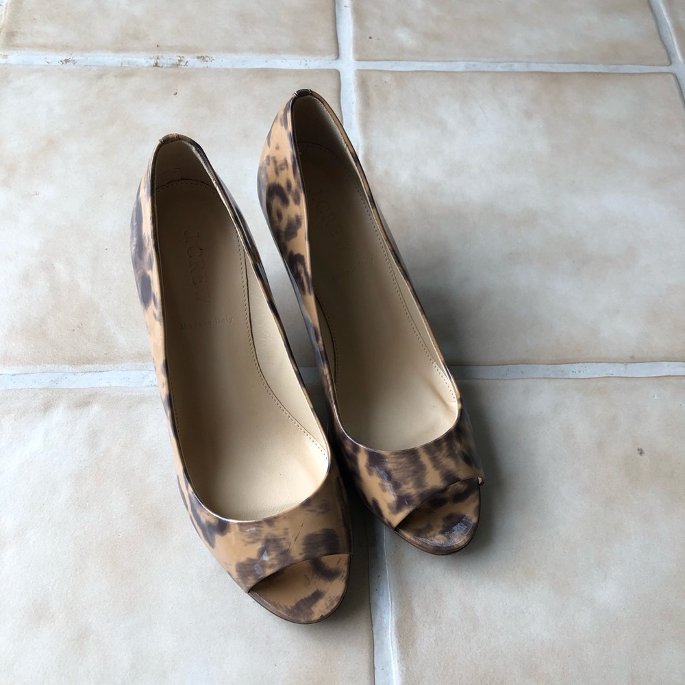 J.Crew Patent Leopard Heels